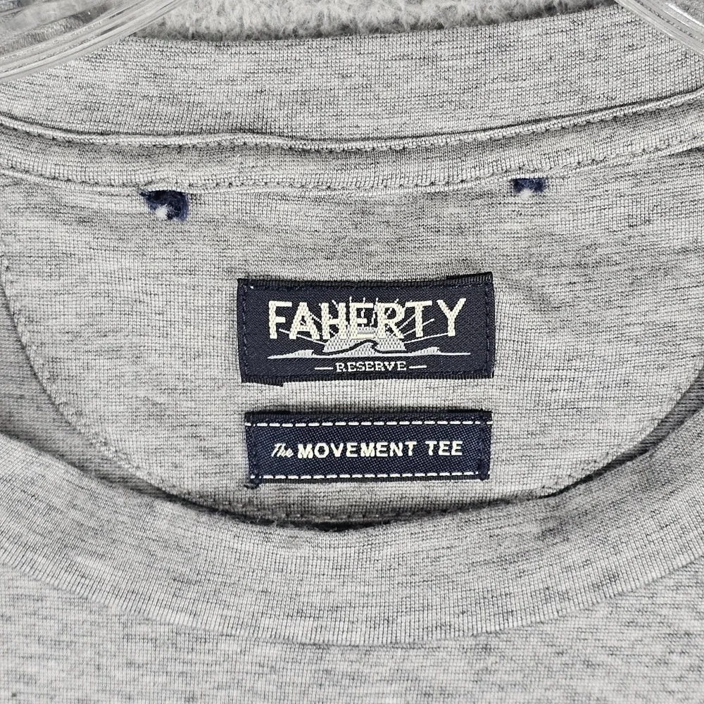 Faherty Movement T-Shirt Mens Small Heather Nylon Short Sleeve Crew Neck MKU2417